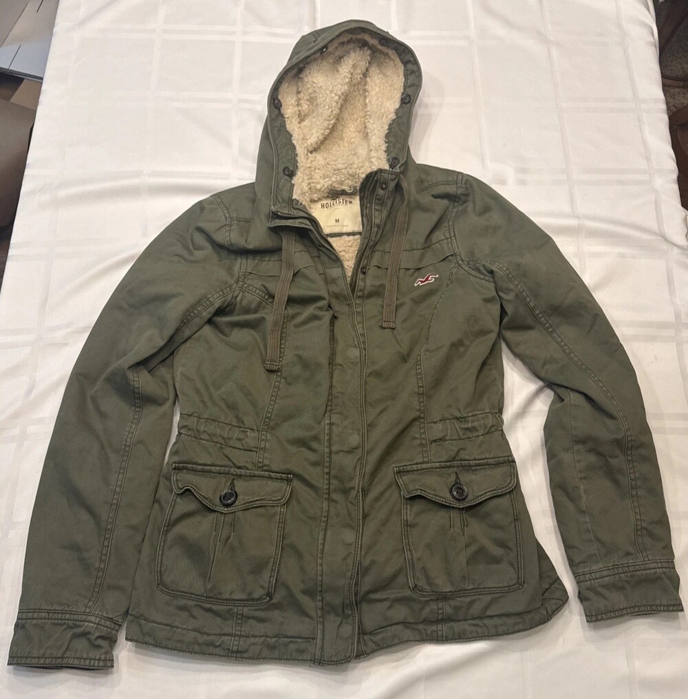 Vintage Y2K Hollister Hooded Military Utility Jacket Bella Swan Womens M